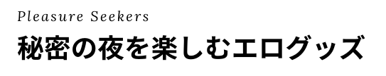 秘密の夜を楽しむエログッズ